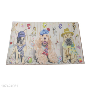 Wholesale Cartoon Dog Pattern Short Plush Floor Mat