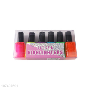 Factory wholesale creative nail polish shaped plastic highlighters set