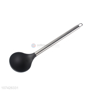 Custom nylon soup ladle cooking spoon with steel handle