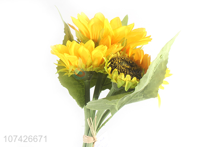 Most popular decorative artificial cloth sunflower false flower