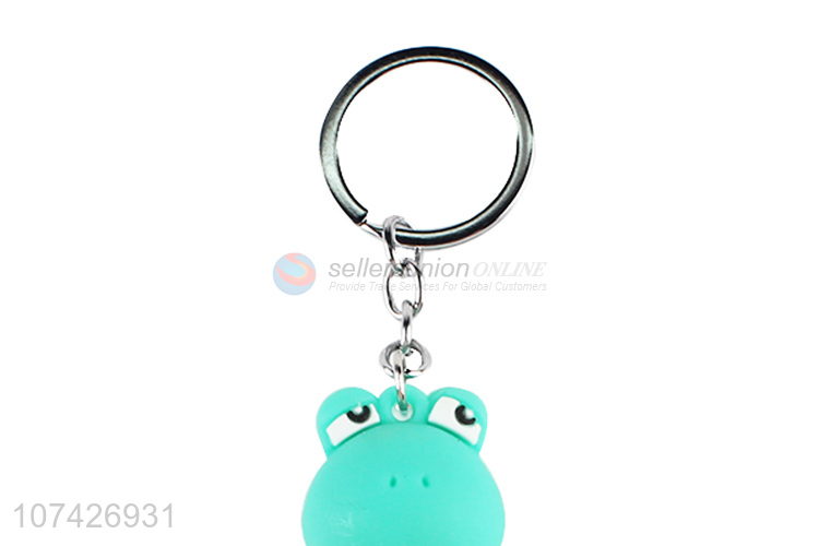 Wholesale Cartoon Frog PVC Keychain Fashion Key Ring