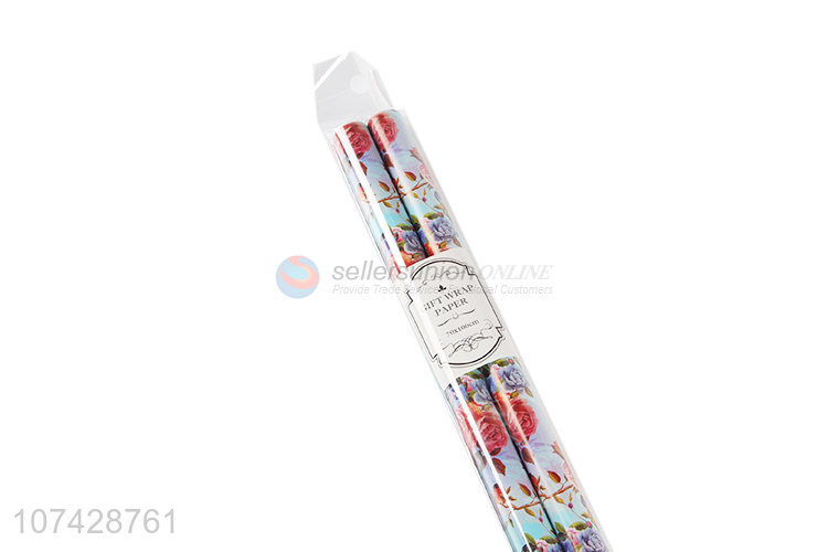 Delicate Design Flower Pattern Wrapping Paper Roll Set