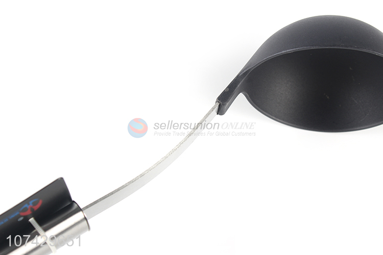 Low price food grade nylon soup ladle with stainless steel handle