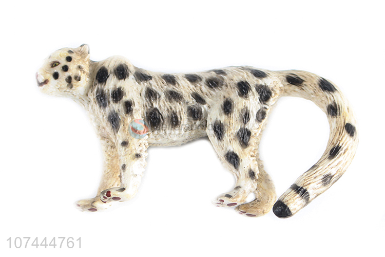 Good quality realistic solid animal model toy pvc snow leopard toy