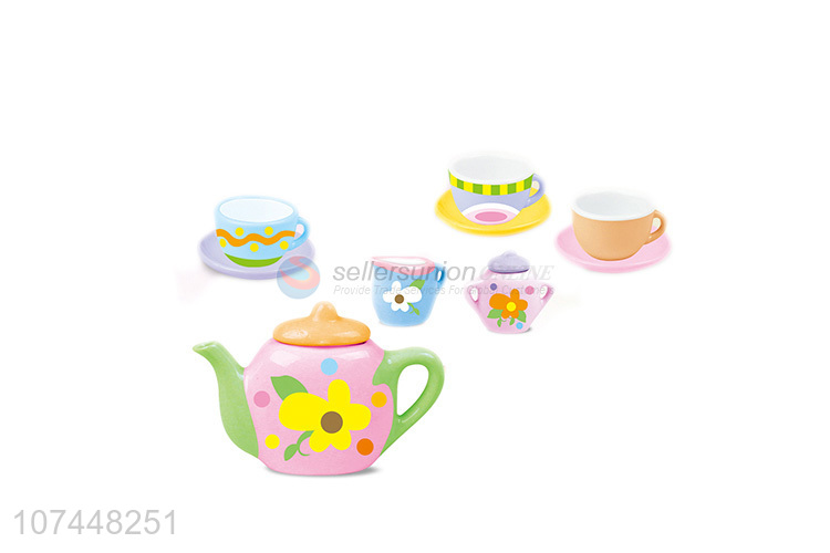 Low price diy toy painted ceramic tea set toy for kids