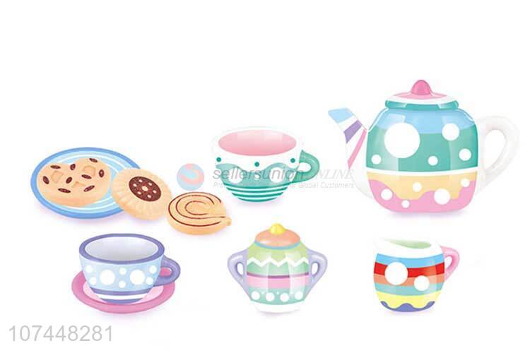 Hot selling children diy painting ceramic tea set toy