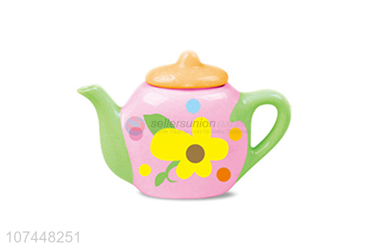 Low price diy toy painted ceramic tea set toy for kids