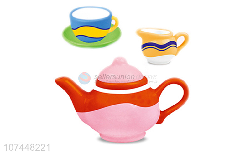 Reasonable price educational diy painting ceramic tea set toy