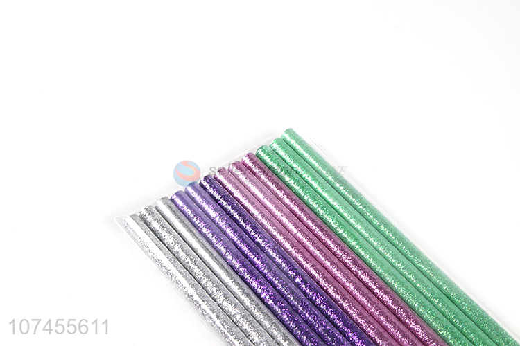 New design 12 pieces glitter wood HB pencil for students