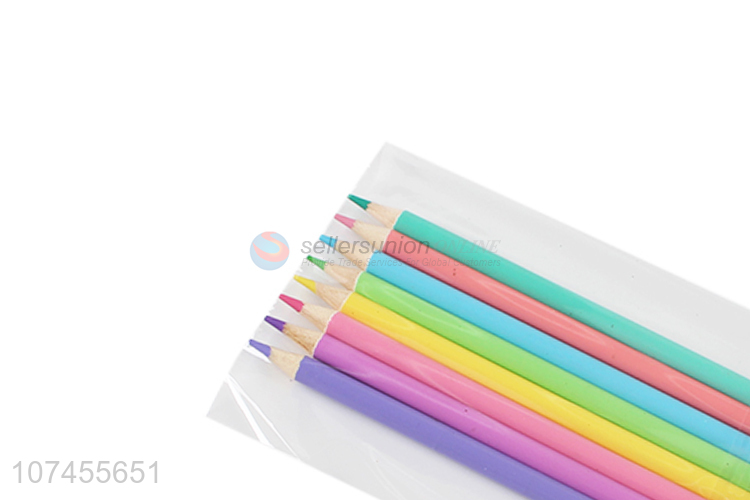 Best selling 12-color macaron color wooden color pencil for drawing