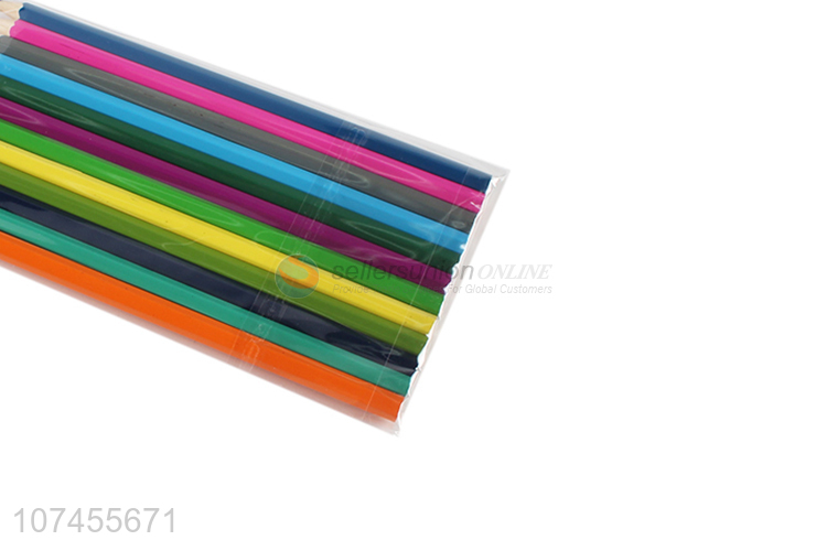 Wholesale popular students drawing 12 colors wooden color pencil
