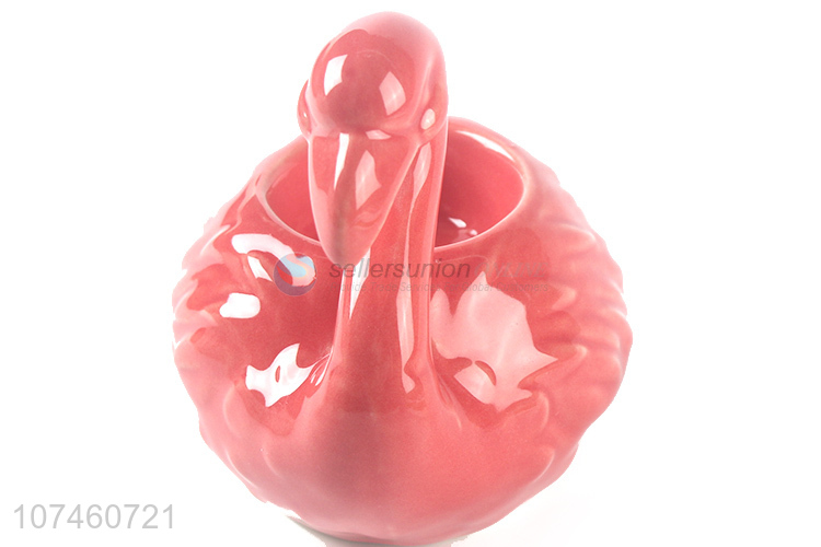 Popular Swan Shape Ceramic Candle Holders Decorative Crafts