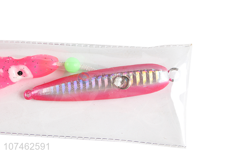 New Design 80G Lead Fish Sea Fishing Metal Jig Lures With Artificial Octopus