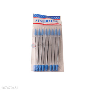 Factory direct sale stationery 8 pieces plastic ball-point pen for office