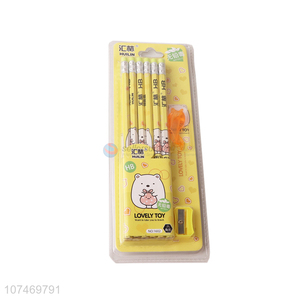Most popular 12 pieces cartoon design hb wooden standard pencils