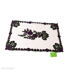 Creative design embroidery polyester table mat dining place mat