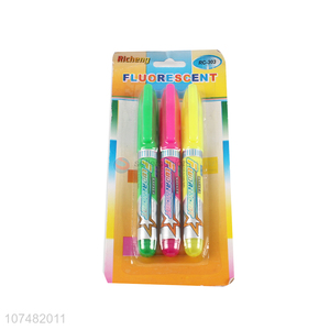 New Arrival 3 Pieces Fluorescent Pen Fashion Highlighter Set