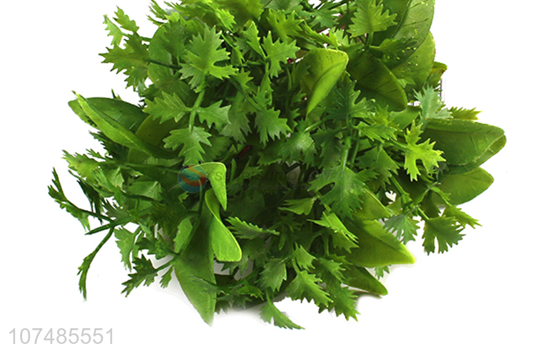 Low price wedding decoration artificial green leaves plastic leaves