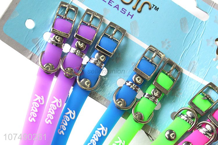 Hot sale pet products pu leather dog collar with bowknot