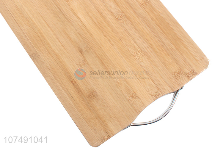 Top Selling Metal Handle Bamboo Chopping Cutting Board For Kitchen