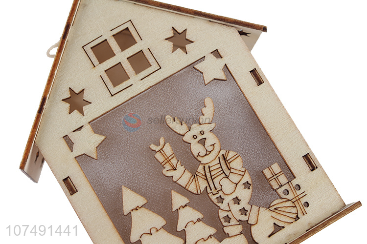 Wholesale Wooden House Pendant Christmas Lights Christmas Decoration