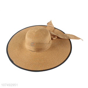 Factory Sell Fashion Summer Sun Hat Wide Brim Paper Straw Hat