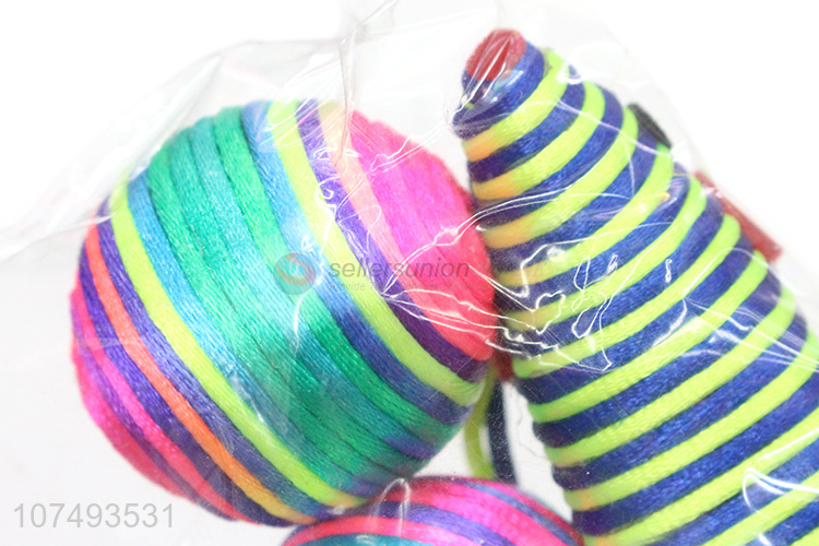 Hot Sale Colorful Woven Ball Toy For Cat