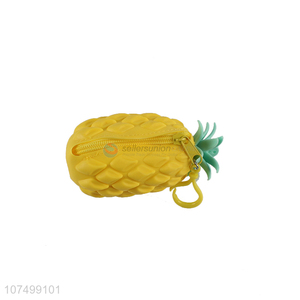 Unique Design Pineapple Shape Colorful Silicone Coin Purse