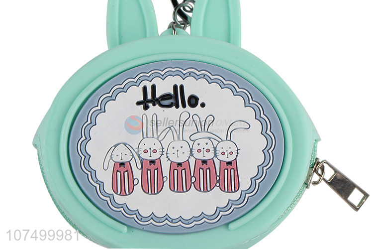 Top products cartoon silicone coin pouch with key chain