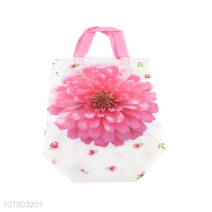 Top Selling Flower Pattern Printing Non-Woven Grocery Tote Bag Shopping Bag