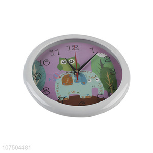 Premium Quality Cute Cartoon Animal Pattern Round Plastic Quartz Wall Clock