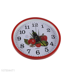 Factory Wholesale Promotional Gift Round Plastic Quartz Wall Clock