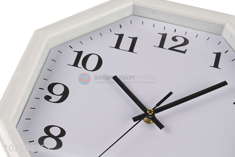 Factory Wholesale Octagon Shape Creative Plastic Wall Clock For Home Decoration