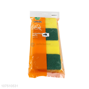 High Quality 4 Pieces Sponge Scouring Pad Set