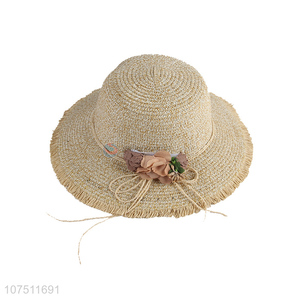 Promotional exquisite ladies paper straw hats women sun hat