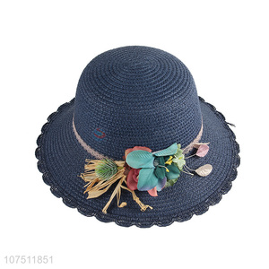 Wholesale fashion summer sun hat ladies paper straw hat