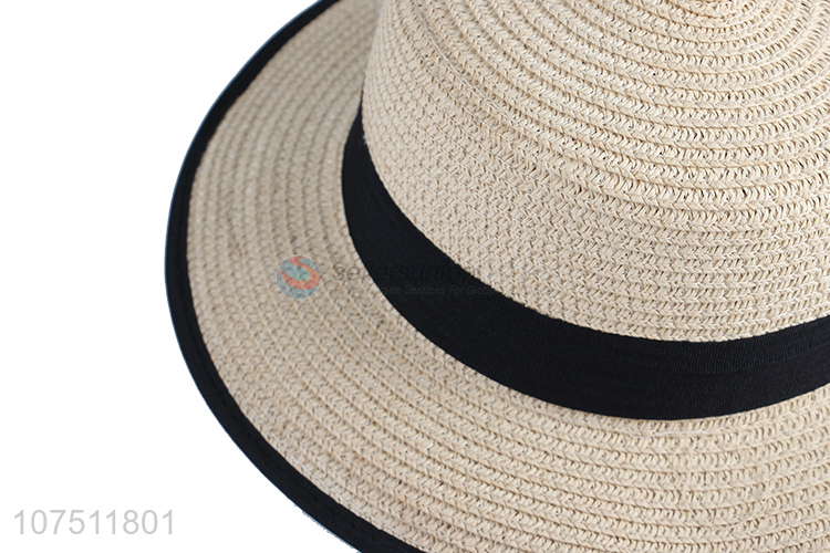 Best selling graceful women paper straw hat floppy sun hat