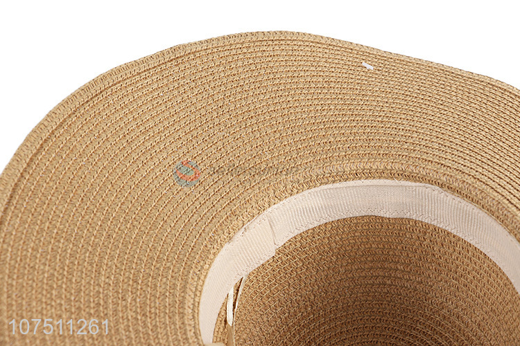 New products wide brim paper straw hat sun hat for ladies