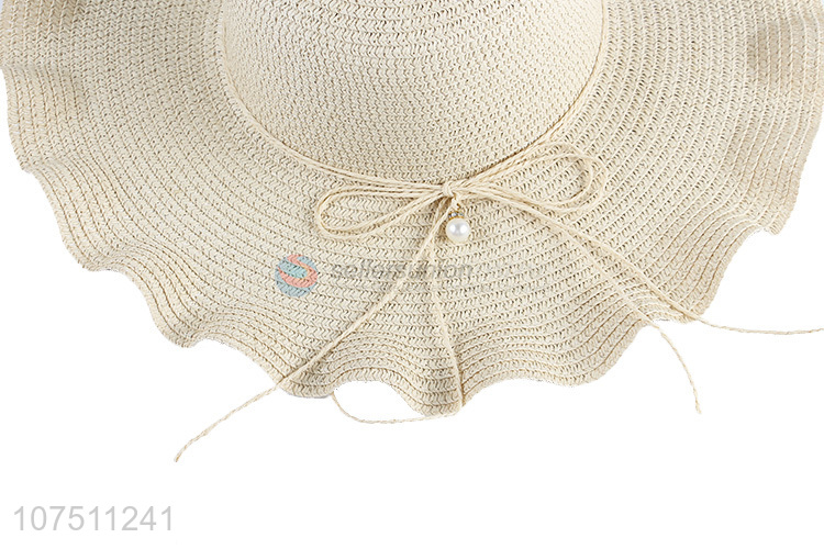 Most popular women wide brim paper straw hat sun hats