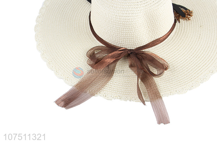 Good quality graceful women paper straw hat floppy sun hat