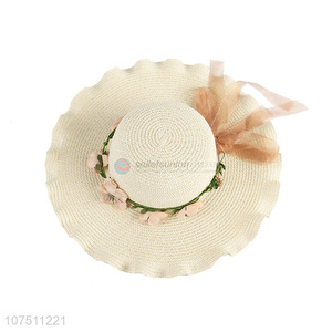 New arrival stylish wide brim straw hat beach hat for women