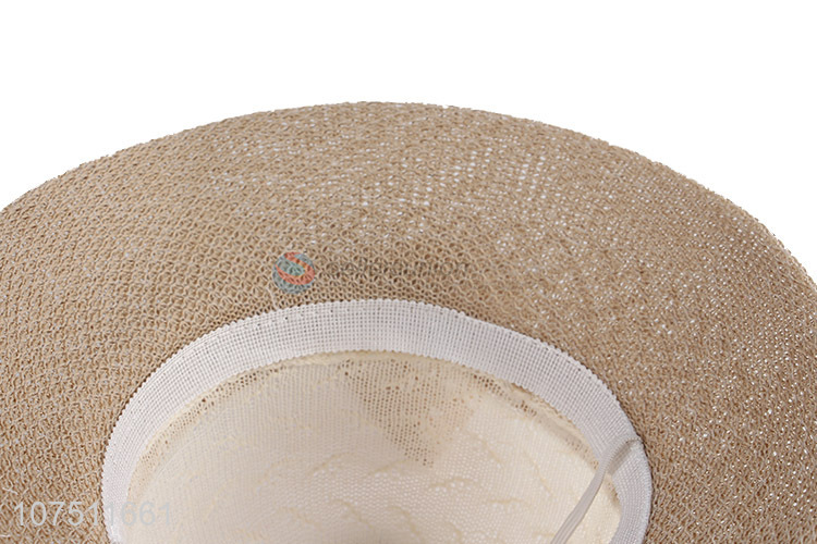 Good quality graceful summer knitting women sun hat with ribbon
