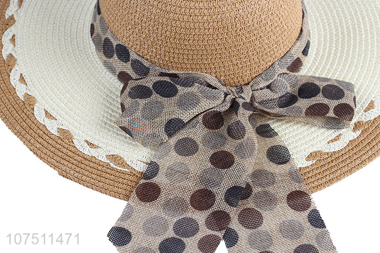 Fashionable design ladies outdoor travel paper straw hat sun hat