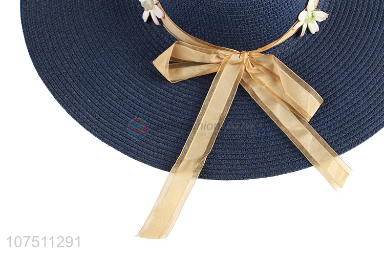 Best selling elegant women straw hat sun hat beach hat