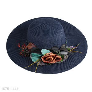 High quality graceful women paper straw hat floppy sun hat