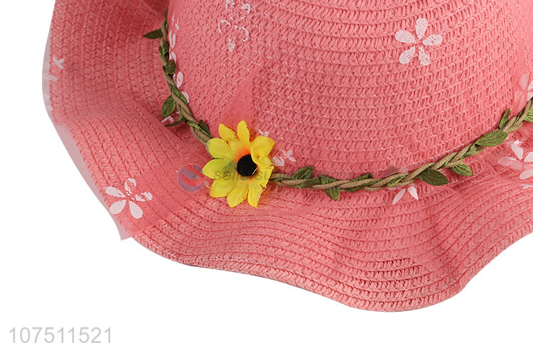 Promotional beautiful ladie summer sun hat beach straw hat