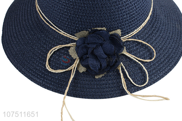 Factory price elegant women straw hat sun hat beach hat
