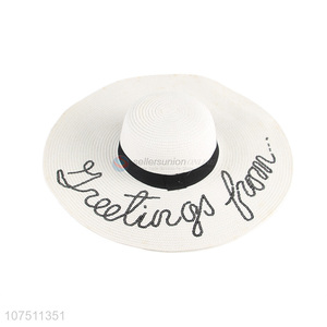 Promotional ladies outdoor travel paper straw hat sun hat