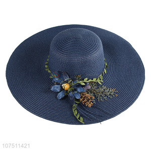China factory women floppy straw hat summer fashion beach hat