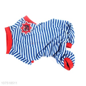 Fashion design dog clothing stripe pattern dog jumpsuit
